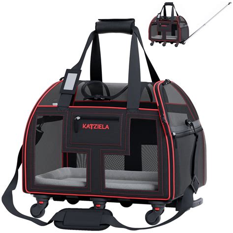 pet carrier with removable wheels.